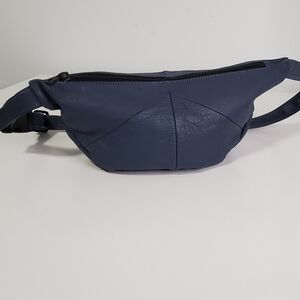 Stylish Blue Leather Waist Bag